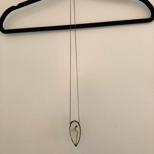 Snow drop flower pendant necklace